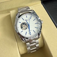 Nuevos relojes mecánicos de marca de lujo Premium para hombre, reloj mecánico Tourbillon con esqueleto automático, pulsera de acero, serie empresarial