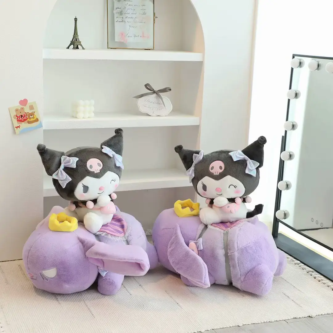 

Sanrio Anime Figures Cartoon Kuromi And Baku Plush Doll Throw Pillow Kawaii Cute Soft Plush Stuffed Doll Children Birthday Gift