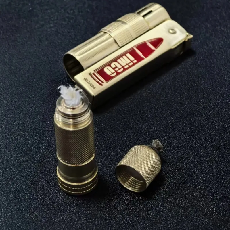 

IMCO 6700 Original Austrian Kerosenes Lighter Brass Stainless Steel Grinding Wheel Lighter Retro Collectible Men's Gift