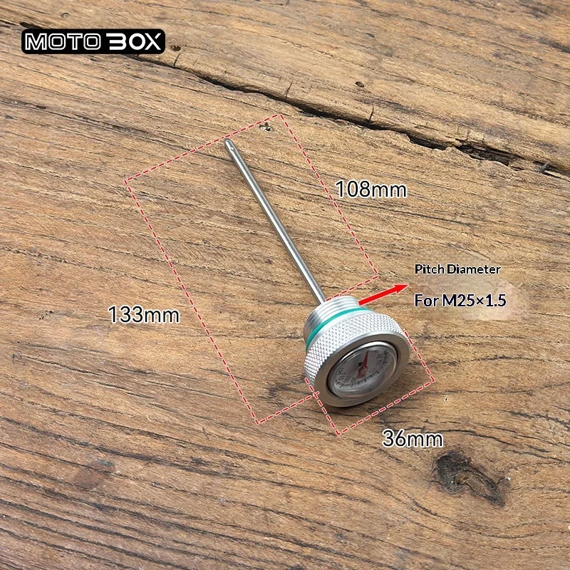 【Premium】For Motorcycle modification: Vintage oil temperature gauge, M25x1.5 size. Oil temperature gauge and aluminum alloy dips