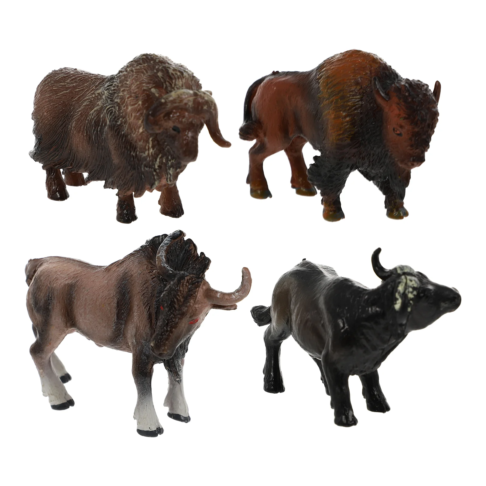 

4 Pcs Animal Simulation Model Decorative Animals Adornments Mini Children Cognition Toy Cow Models Simulated Toddler