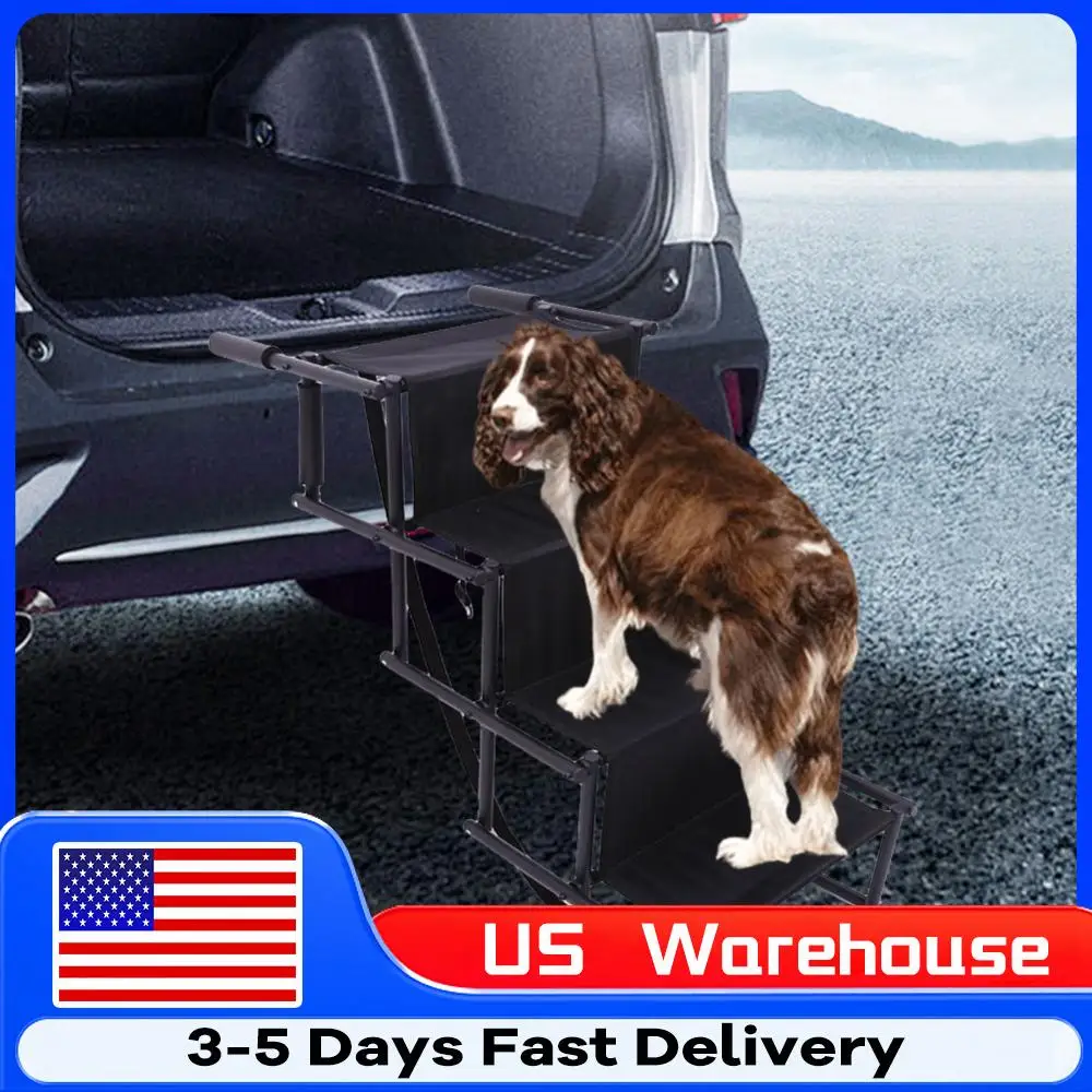 

Складная лестница-рампа для домашних животных с 4 ступенями и нескользящей поверхностью, лестница для собак, складные ступеньки для автомобиля, рампа для перевозки животных в машине