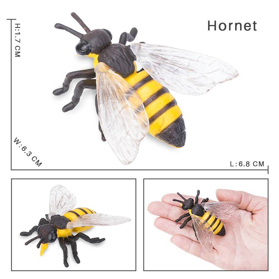 محاكاة النحل دبور الدبور الحيوانات البرية الحشرات نموذج عمل أرقام مصغرة التعليم جمع ألعاب أطفال