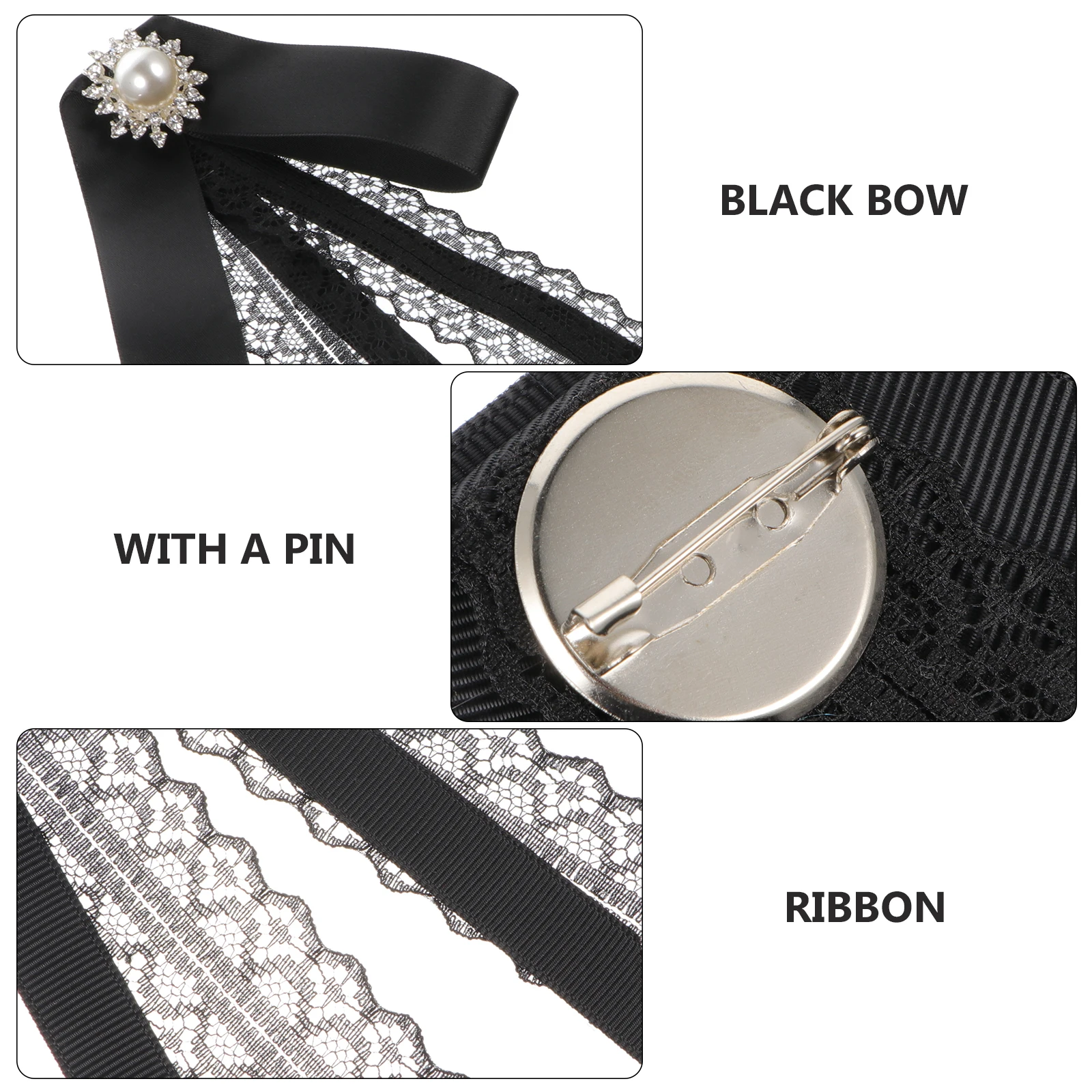 

Bowknot Bow Tie Pre Tied With Brooch Pin For Women Shirt Skirt Neck Clothing Accessories Roleplay Costume Props 03