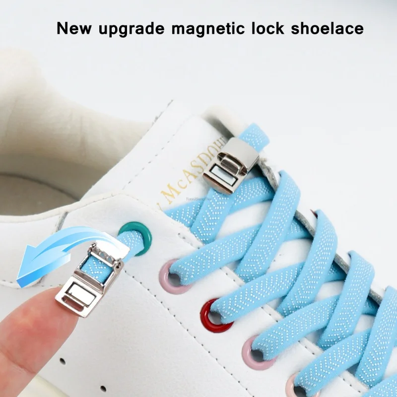 

No tie Shoe laces Elastic Magnetic lock Shoelaces without ties Shoelace on magnets Kids Adult Boots Sneakers Laces for Shoes