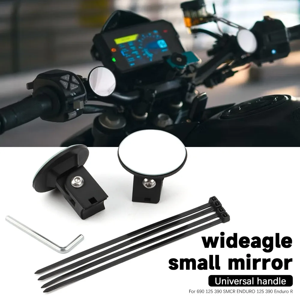 For 690 125 390 SMCR ENDURO 125 390 Enduro R 2025 Motorcycle Circular handle rearview Wide angle Small mirror