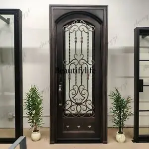 Z138 Customization Customizable Modern Wrought Iron Doors For Entry Including Standard And Custom Models With Arch Design