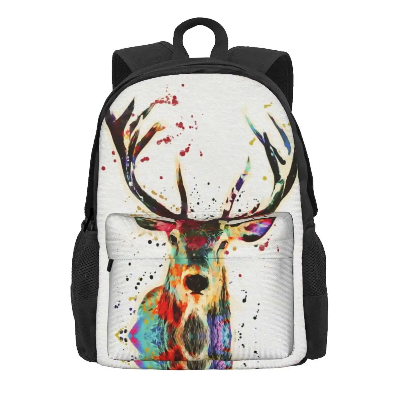 Forest Animal Hot Sale Schoolbag Backpack Fashion Bags Deer Forest Nurcery Watercolor Cub Kids Red Blue Green Yellow Orange