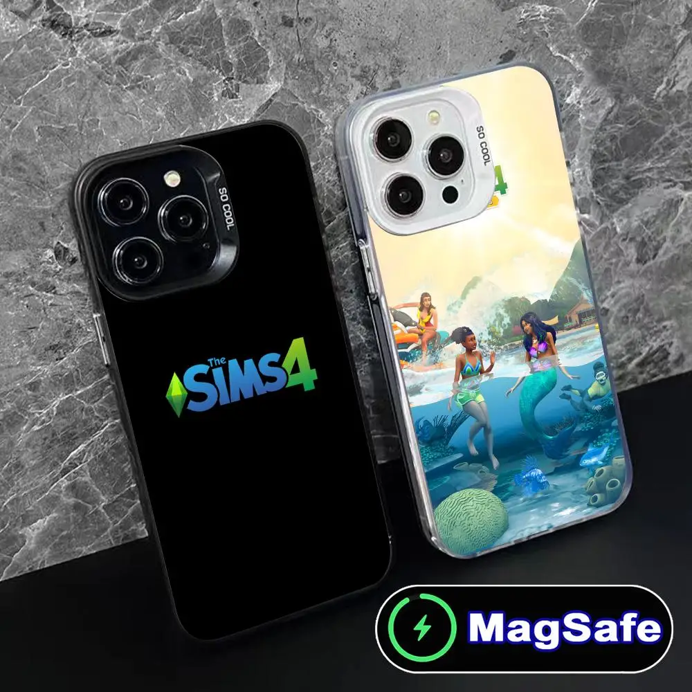 لعبة S-Sims جراب هاتف آيفون 16 15 14 13 12 11 X XR XS 8 7 Pro Max Plus MagSafe ملون جميل الهواتف المحمولة الذكية #2