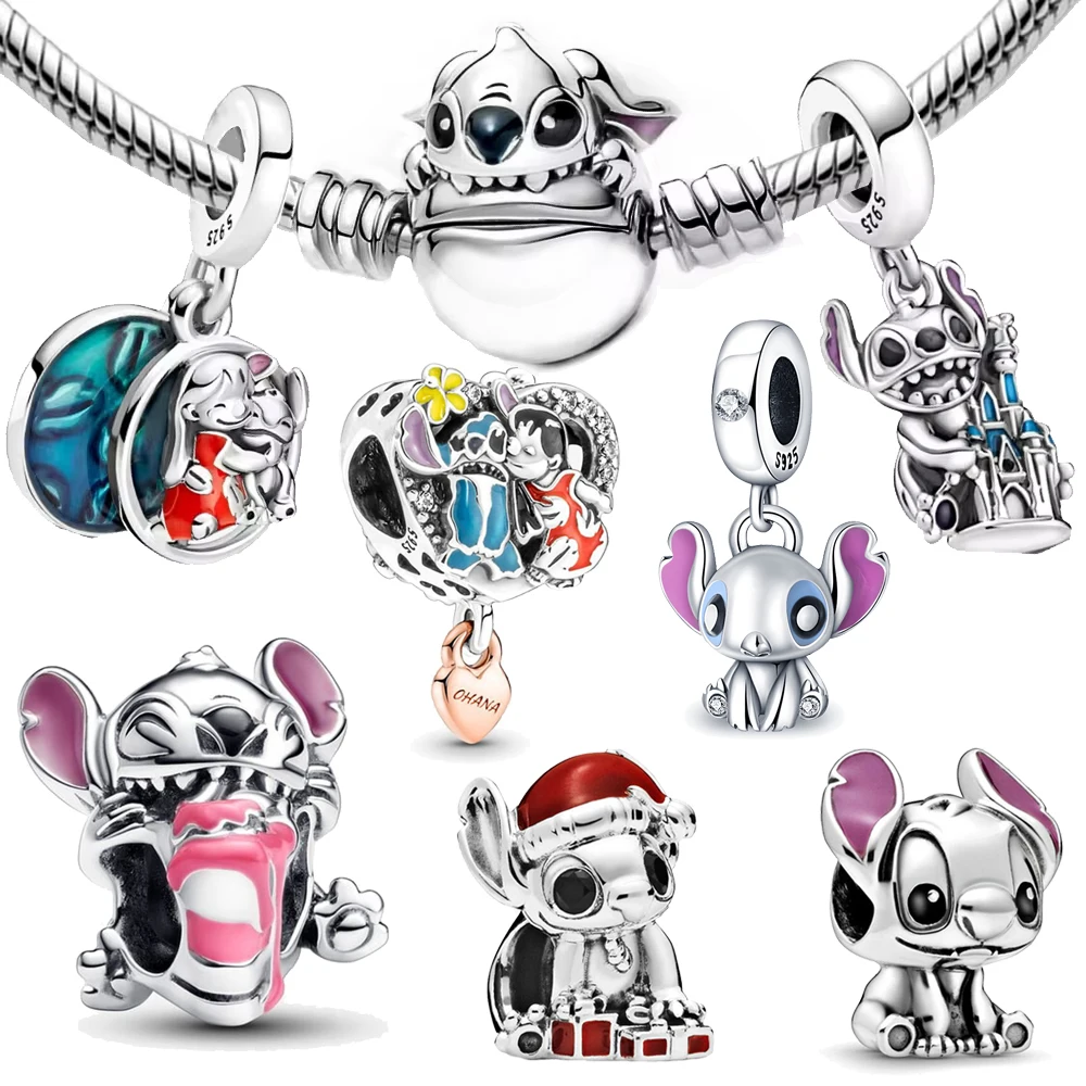 

Disney Lilo Stitch Series Silver 925 Charms for Women Fit Original Bracelet Silver 925 Beads Stitchs Charm Jewelry Making Gifts