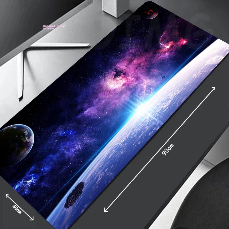 Starry sky-alfombrillas de ratón con borde de bloqueo XXL, alfombrilla de ratón grande para juegos, alfombrilla de ratón para teclado, alfombrilla de escritorio para regalo, 80x30cm