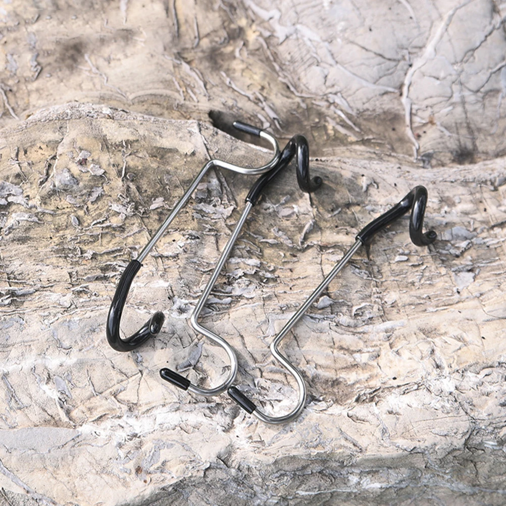 

2 Pcs Stainless Steel Hook Portable Outdoor Hooks Camping Pole Tent Lamp Hanger Light Rack Plant Hanging Attachment