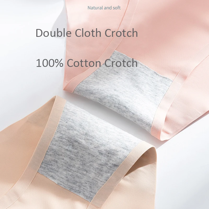 4Pcs Women's Panties Ice Silk Seamless Briefs Girls Solid Color Underwear Female Plus Size Panties Comfort Soft Sexy Lingeries image 5