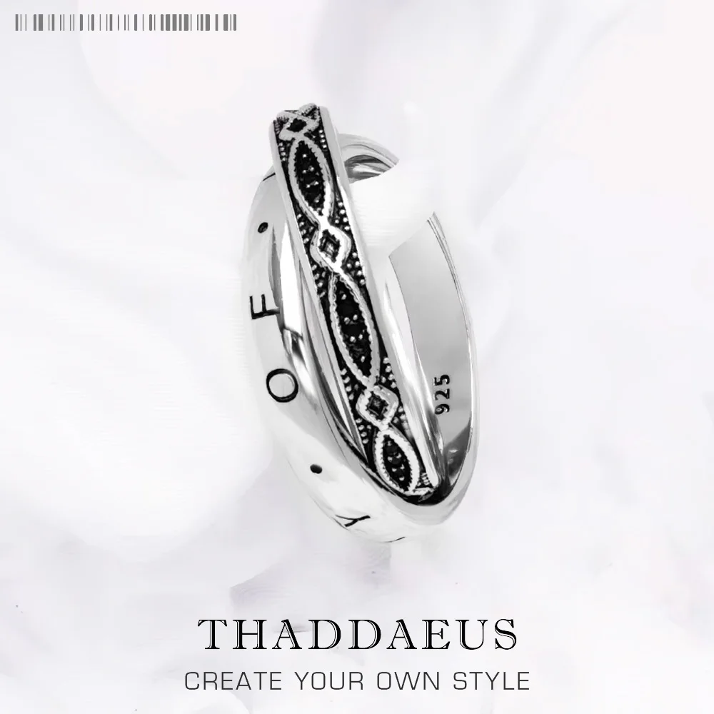 

Infinity of Love Ring Knot Fine Jewerly For Women Men Winter Brand New Vintage Gift In 925 Sterling Silver