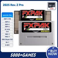 FXPAK Rev. Versión Z FXPAK Pro 5000 en 1 para SNES 16 bits para consola de videojuegos SD2SNES con tarjeta 16G para Chip ciclónico