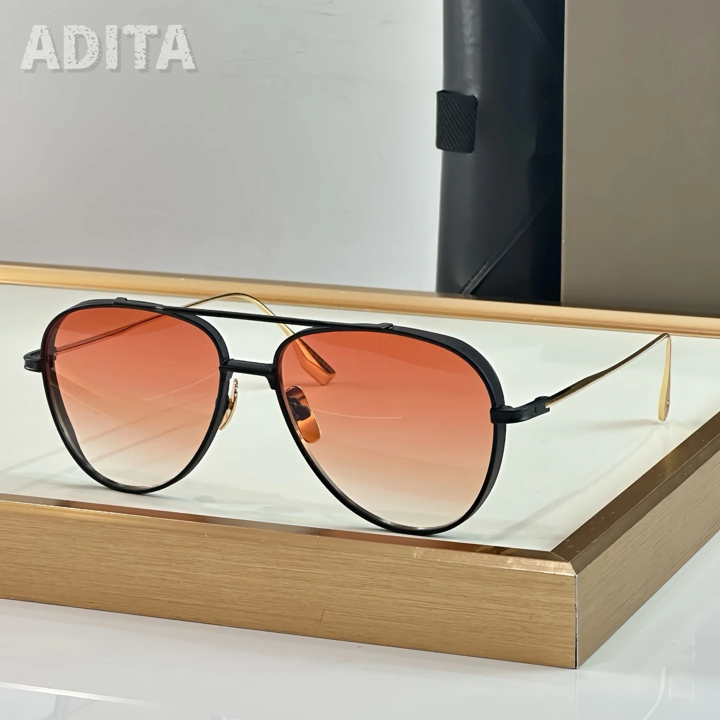 

ADITA SUBSYSTEM DTS141 58-15-145 Top Quality Mens Sunglasses for Women Classic Punk Luxury Titanium Designer Sunglasses with box