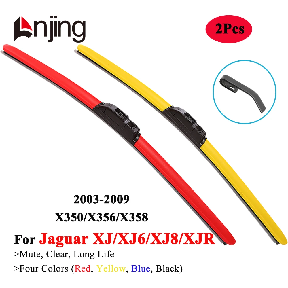 

LNJING Colorful Wiper Blades For Jaguar XJ XJ6 XJ8 XJR X350 X356 X358 2003 2004 2005 2006 2007 2008 2009 Car Replacement Parts