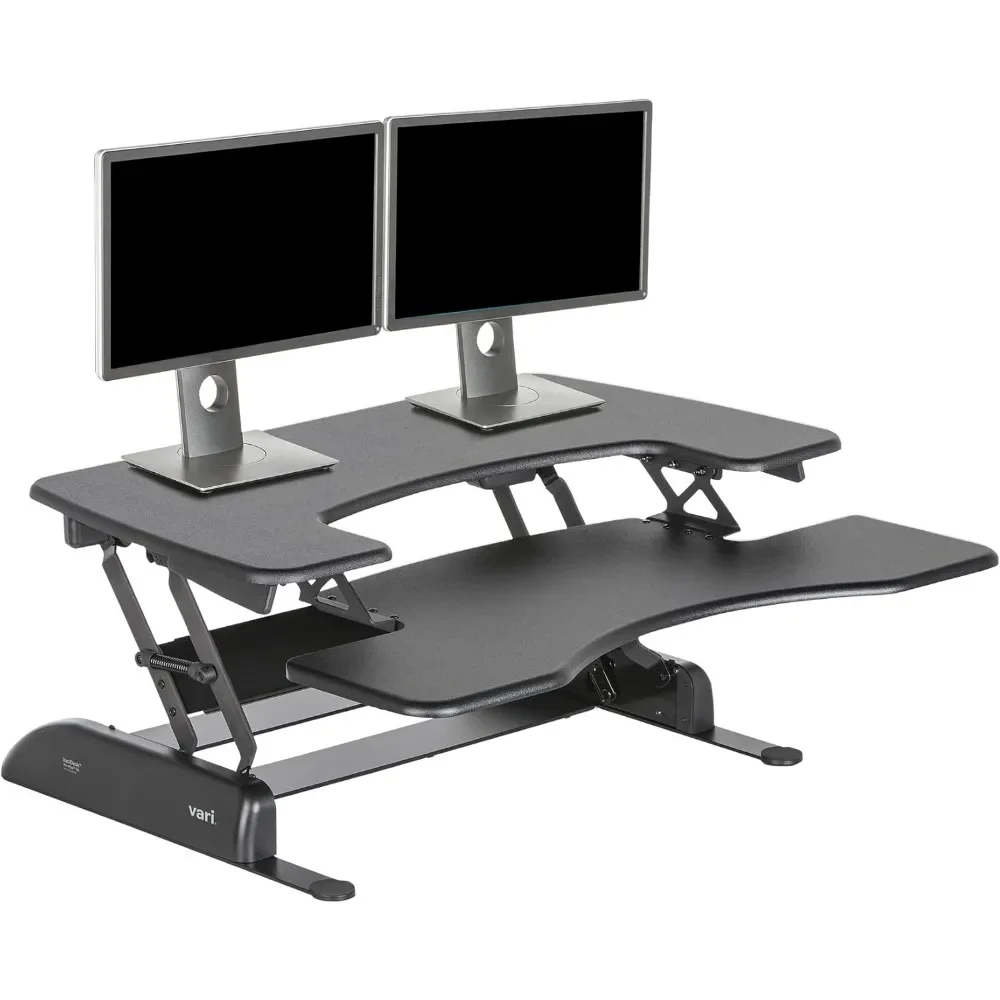 

36 - Dual Monitor Standing Desk Converter - Adjustable Desk Riser with 11 Height Settings - Stand Up Home Office