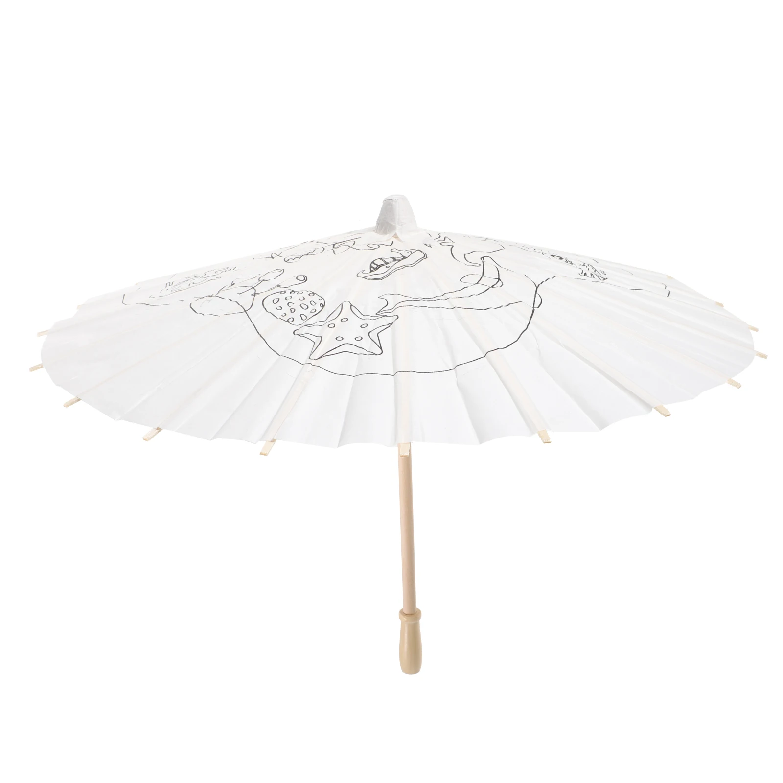 

Mini 40cm DIY Paper Umbrella Props Blank Parasol for Hand Paint Craft Decor Child Halloween Christmas Gift