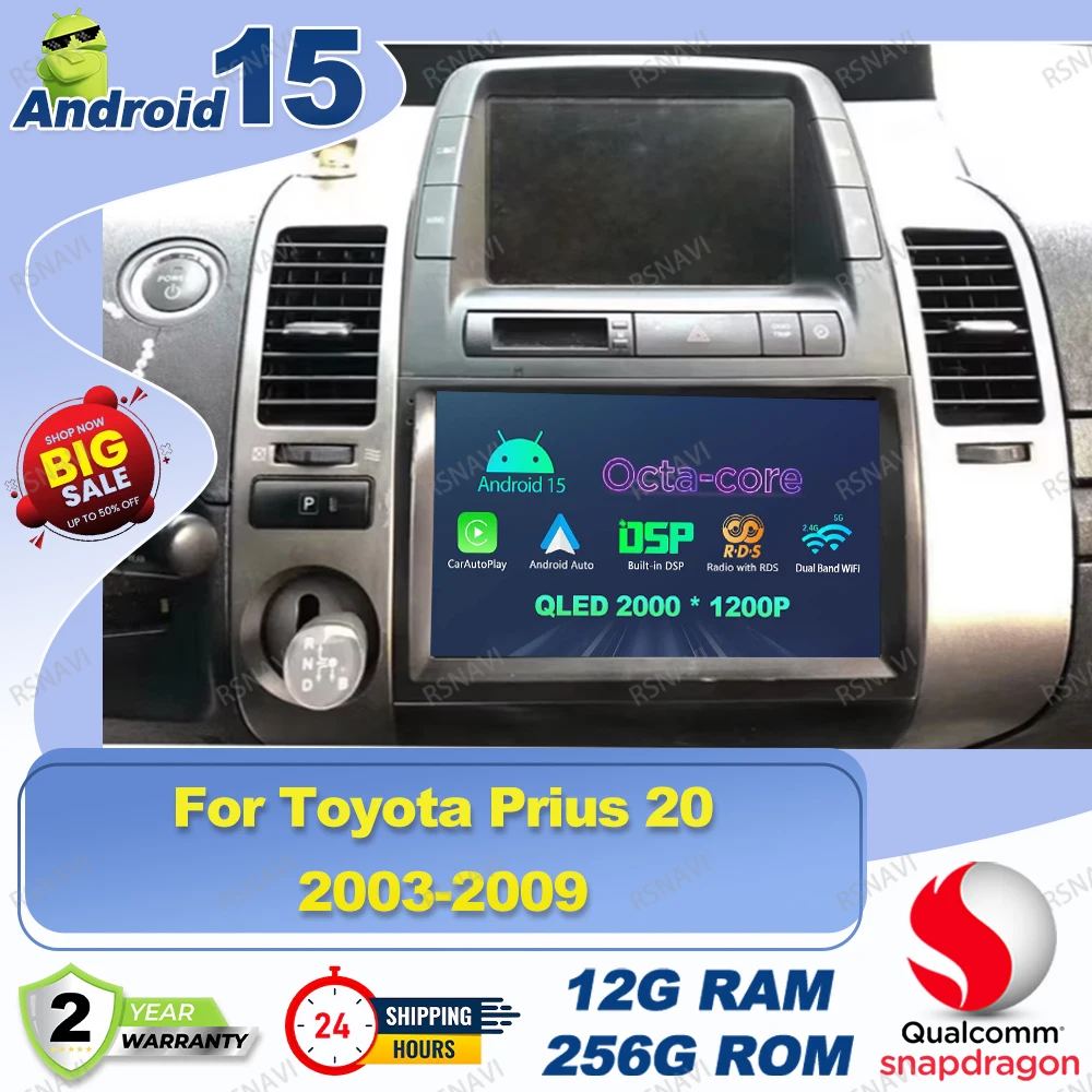 Android 15 Car Radio For Toyota Prius 20 2003-2009 Mercedes W203 Cleaning Machine Golf Mk7 Polo 6r Interior Replacement Parts