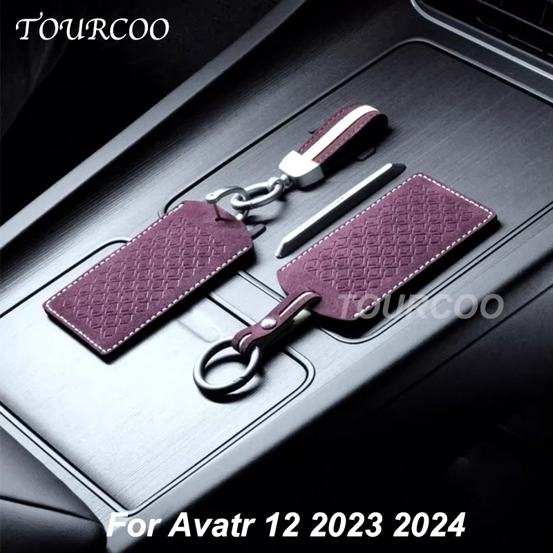 For Avatr 12 2023 2024 NFC Suede Card Key Case Alcantara Accessories