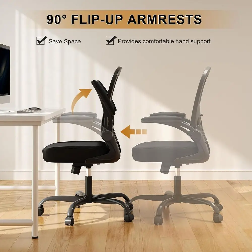Office Chair, Ergonomic Desk Chairs 330LBS Capacity High Back Mesh Computer Chair with Flip-up Armrests, Comfy Work Chair with A