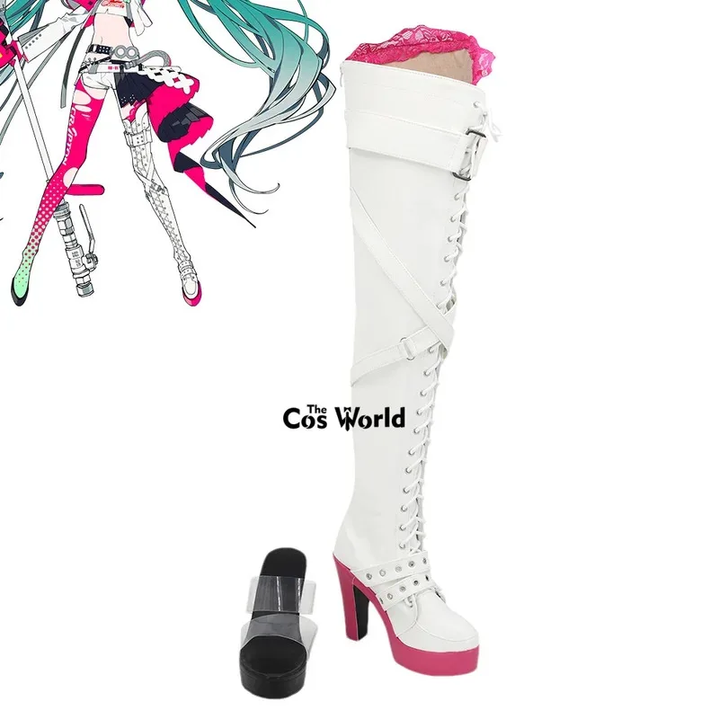 

VOCALOID 2025 Racing Miku, аниме, обувь на высоком каблуке для косплея на заказ, ботинки