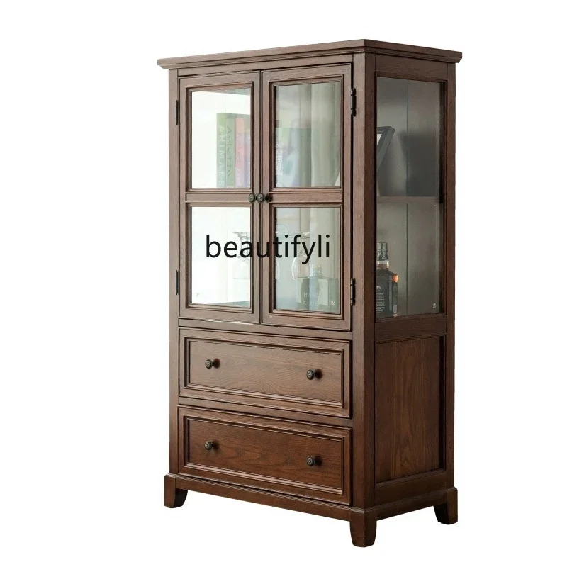 

lTV Low Side Cabinet Wine Cabinet Storage Living Room American Ash Wood