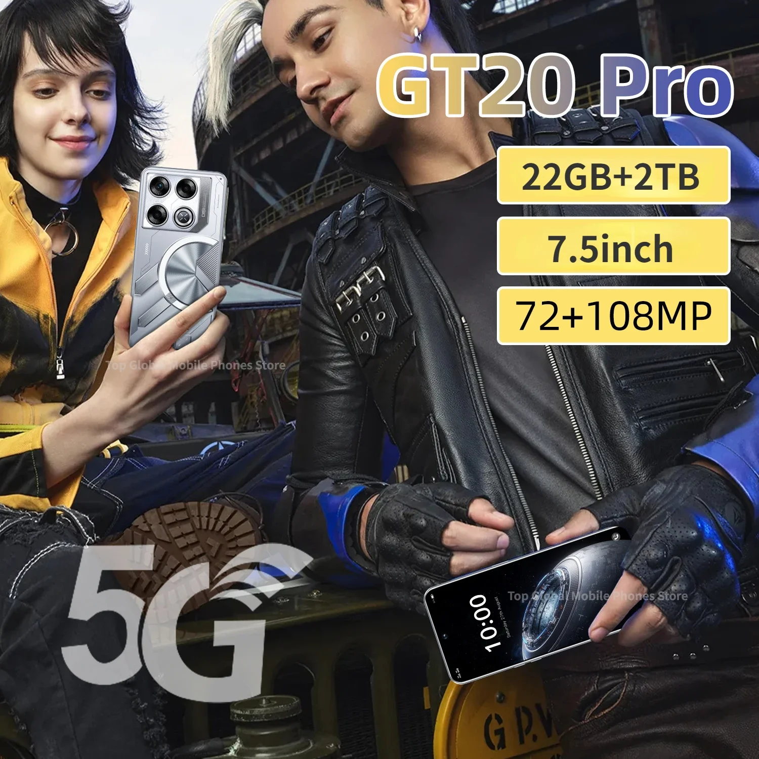 

GT20 Pro смартфон с 5,5-дюймовым дисплеем, 2-мя слотами для SIM-карт, 7,5 мАч