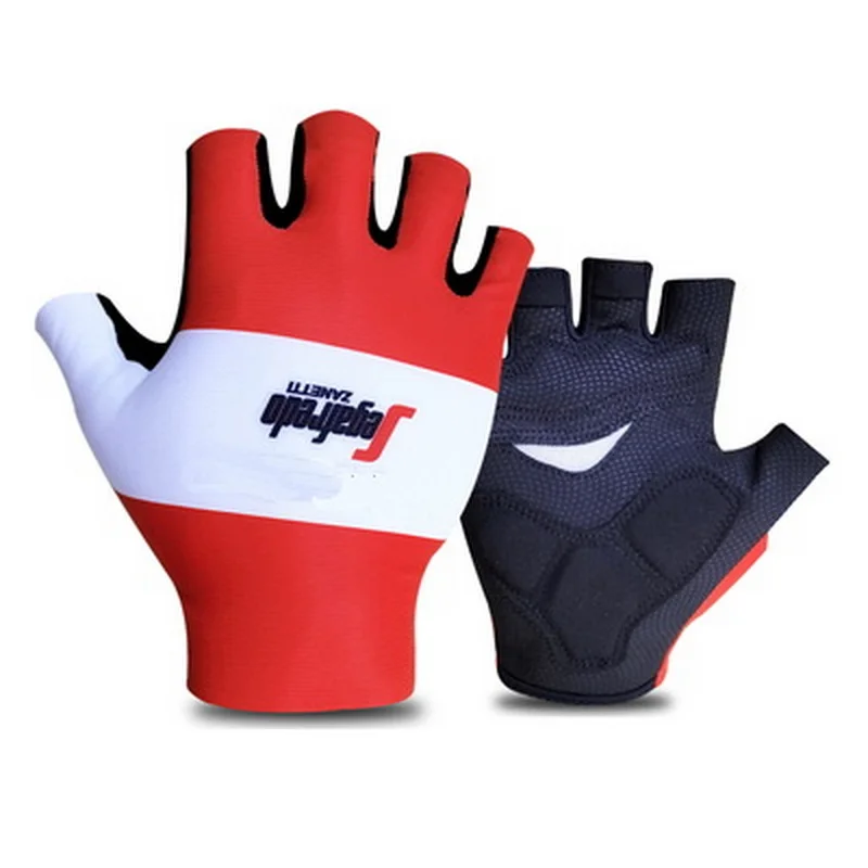 2022 TREKful Team One Pair Sports Half Finger Cycling Jersey Gloves MTB Road Mountain Bike Bicycle Gel Gloves