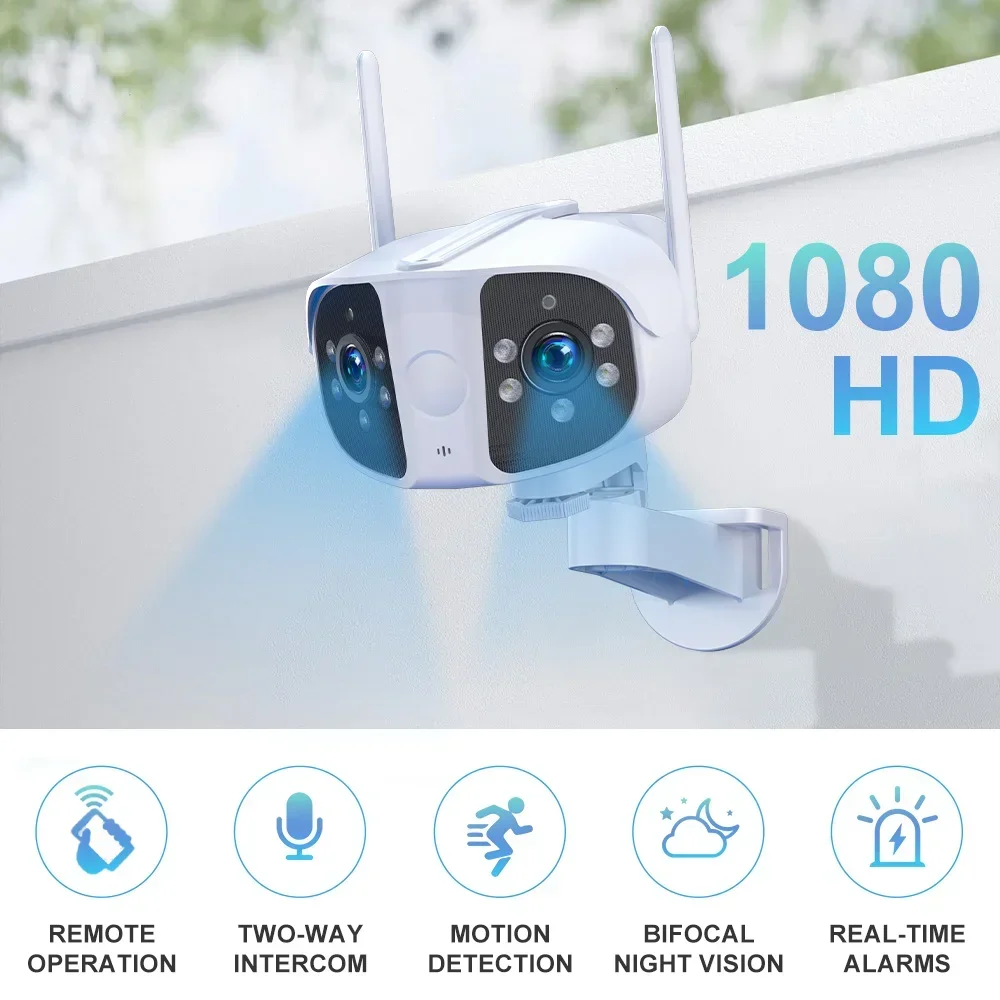 6 MP IP-Dual-Objektiv-Kamera für den Außenbereich, PTZ, Nachtsicht, Panorama, 155 °   Weitwinkel 4K CCTV Smart Home HD Überwachungskamera IPC360 Home