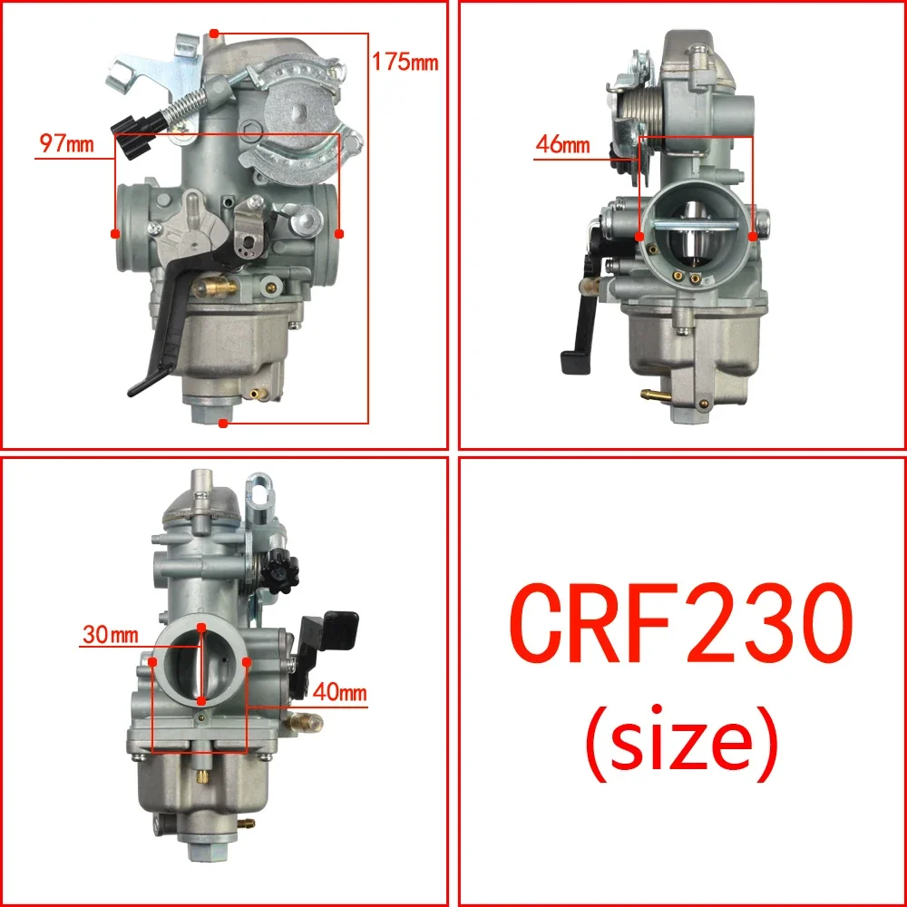 

CRF230 Motorcycle Carburetor 30mm Carb For Honda CRF 230 CRF230 CRF230F CRF230R XR CBX250 CBX200 A AC 200cc-250cc 05-09 12-2016