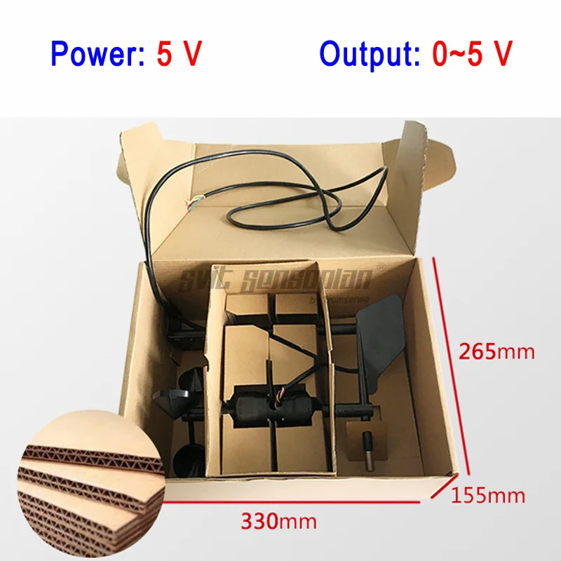 

Trumsense STTWSWDI505T Integrated Wind Speed and Direction Sensor T Type DC 5V Power 0 to 5V Output High Strength Precision