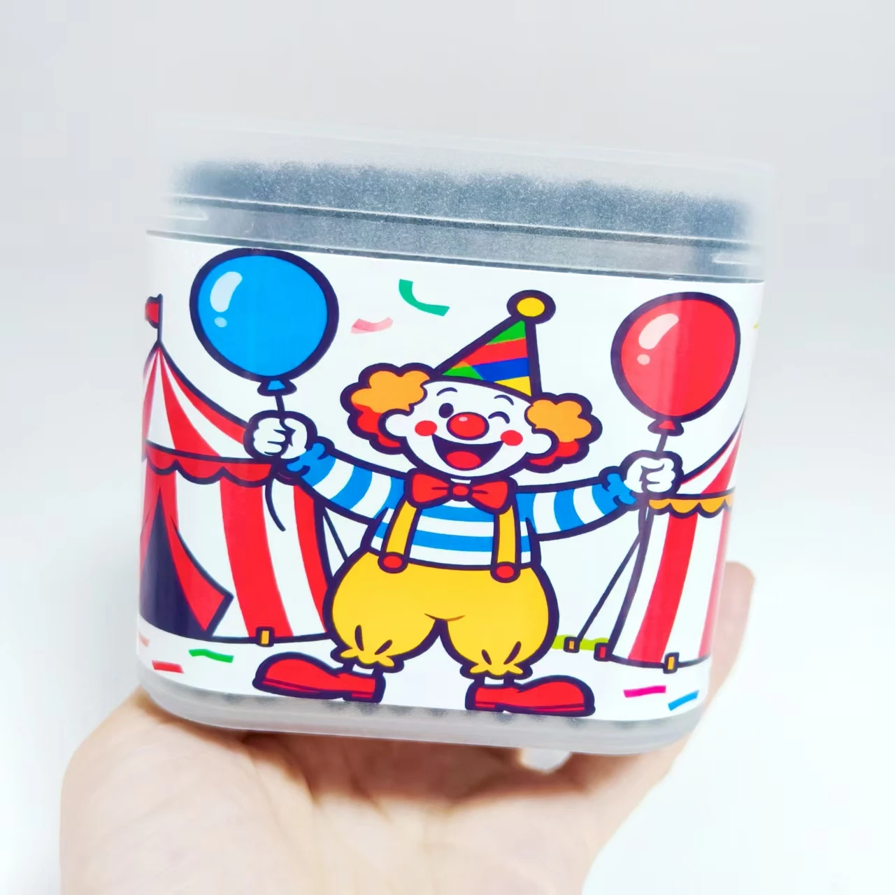 200개/400개 서커스 패턴 면봉 볼 블랙 양면 선물용 면봉