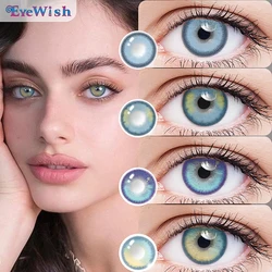 2PCS Blue Contact Lenses with Diopters Graduated Beautiful Pupil Prescription Correct Myopia Hydrophilic Cosmetics Accessories