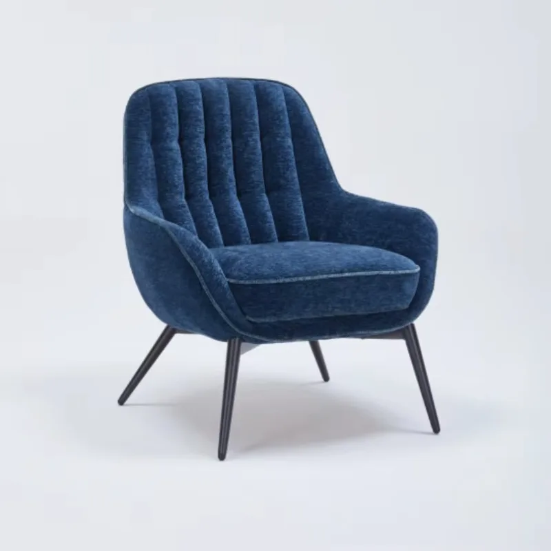 

Modern and comfortable upholstered metal leg lounge chair with cushion seat for home or hotel living rooms