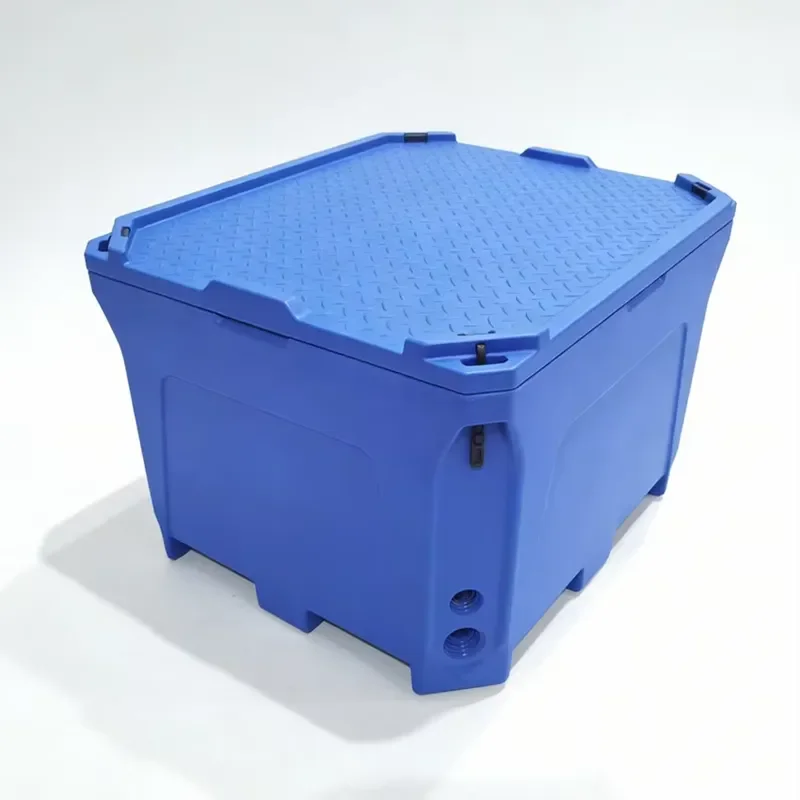 1000L Large Rotomolded Insulated Box Seafood Transport Cooler Container for Fish Shrimp Ice Blocks