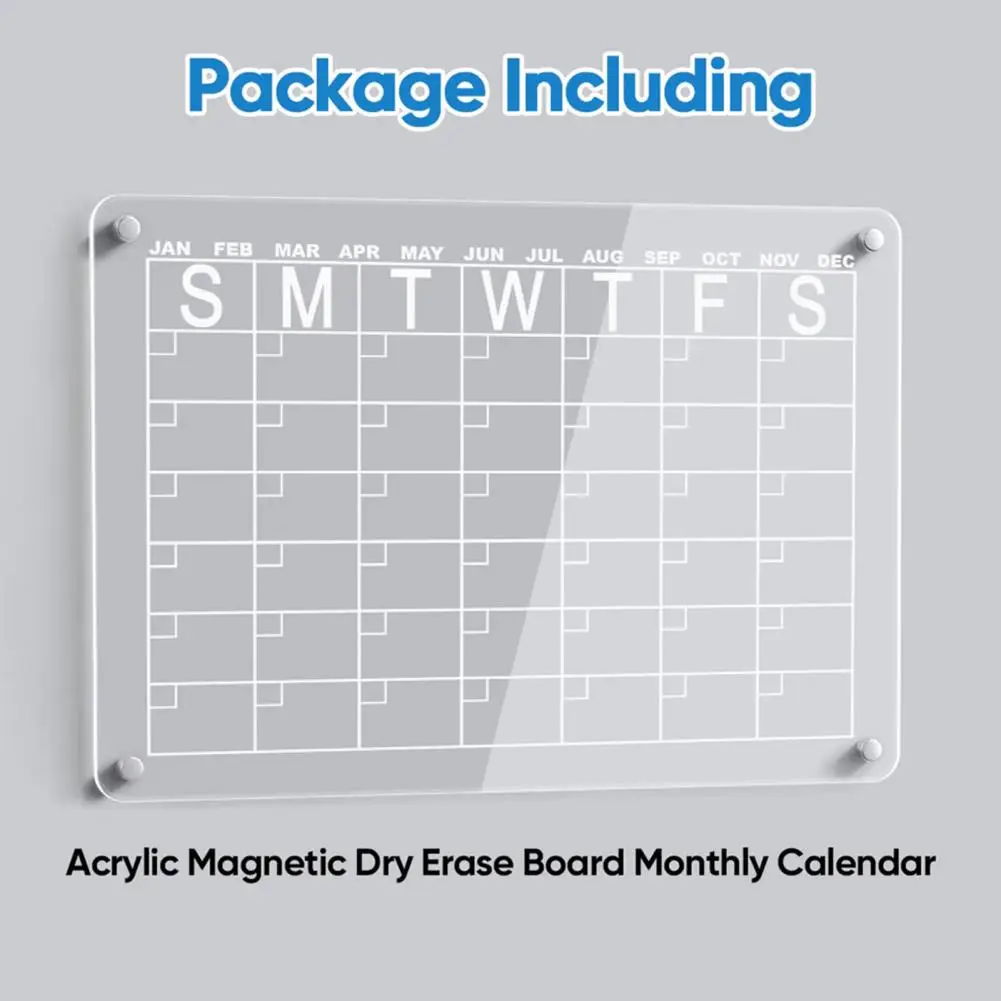 Frigorífico Calendário Board Planner Sticker, Imã De Geladeira, Transparente, Mensal, Programar, Memo