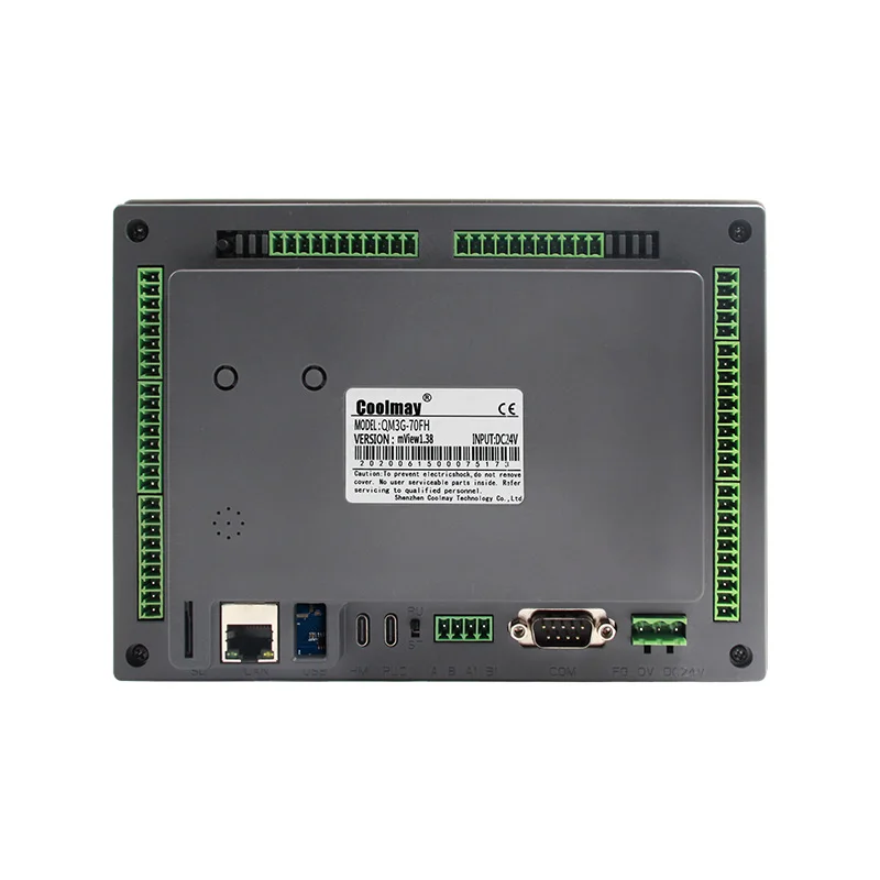 Coolmay 7 بوصة HMI/PLC الكل في واحد rs232 rs485 DC24V وحدة تحكم أتمتة إخراج الترانزستور QM3G-70FH-24MT