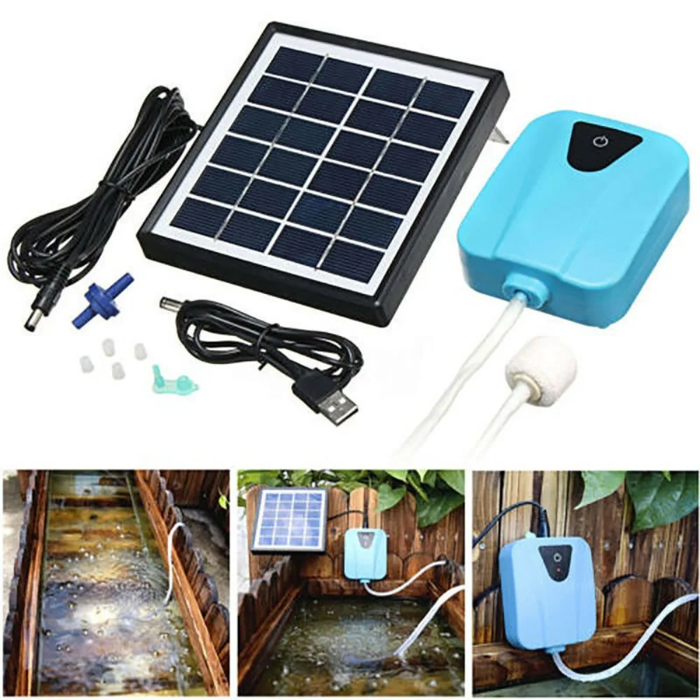 

Solar Powered Oxygenator Water Oxygen Pump Pond Aerator Aquarium Air Pump Silent Oxygenation of Outdoor Fishing Pool Airpump