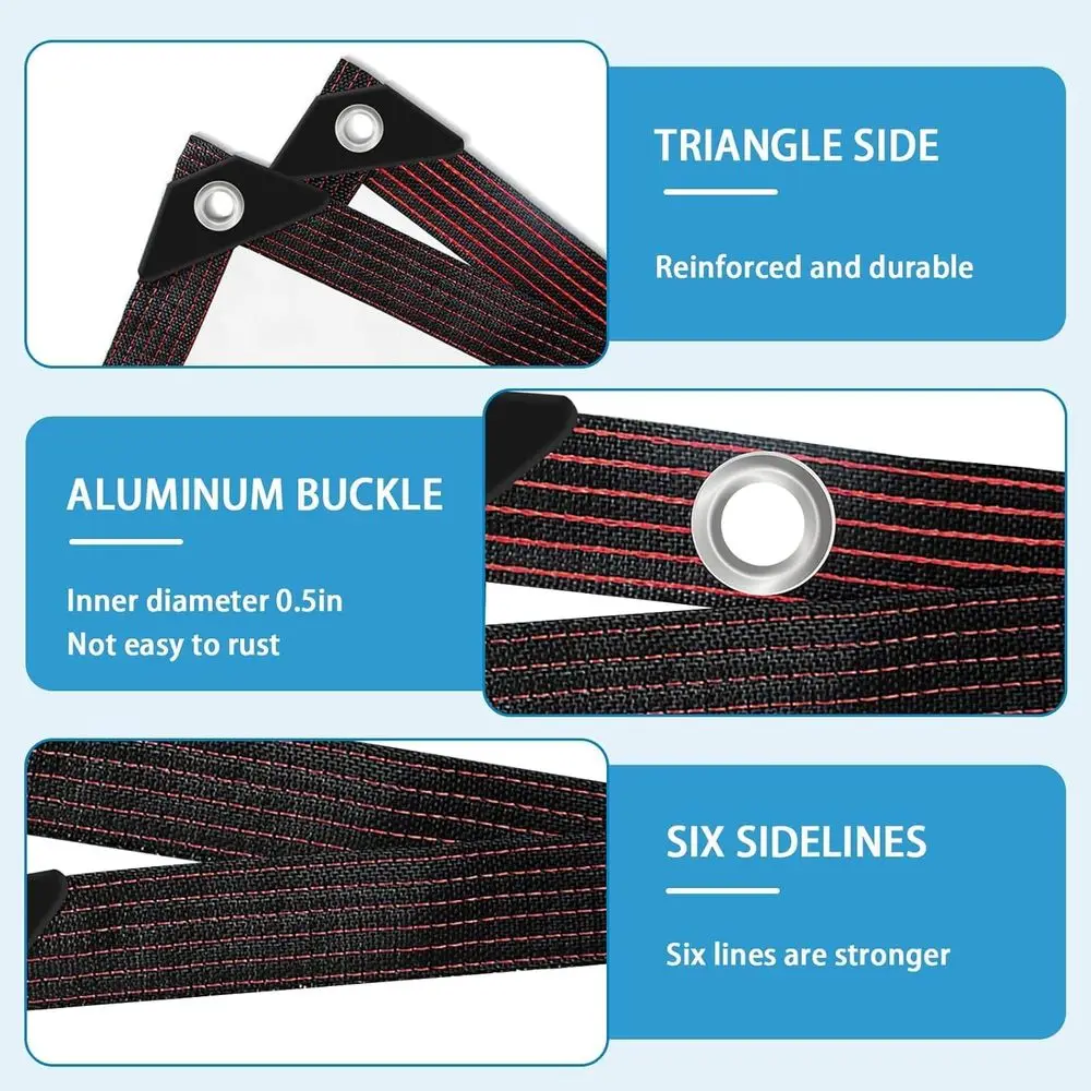 قماش القنب PVC الشفاف عالي التحمل مقاس 7 × 12 قدم مع حلقات للحماية في الهواء الطلق والحديقة والفناء