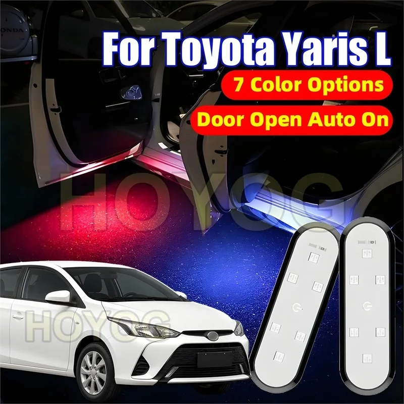For Toyota Yaris L 2014-2021 Wireless LED 1-4pcs Car Door Light for Door-Opening Warning with Type-C Charging