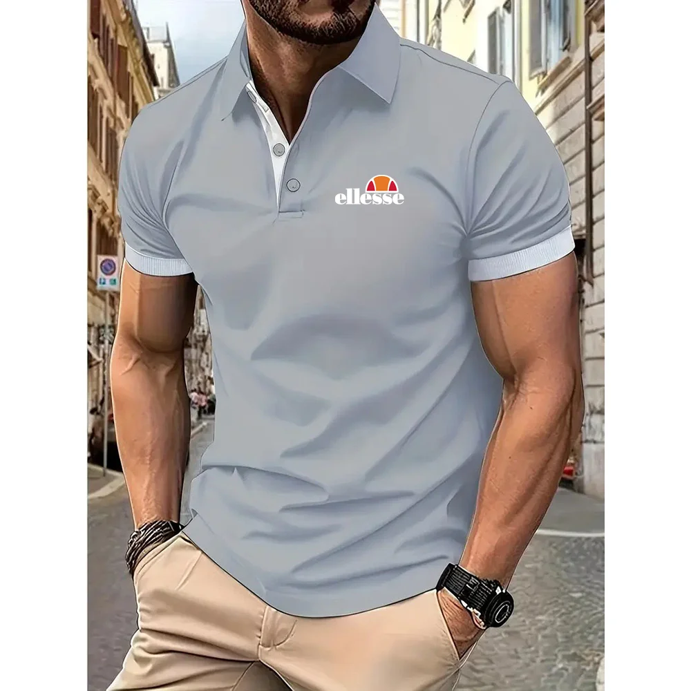 S~5XL 2024 New brand men PoloMen\'s casual short-sleeved polo shirt Fashion lapel zipper shirt men\'s breathable polo shirt