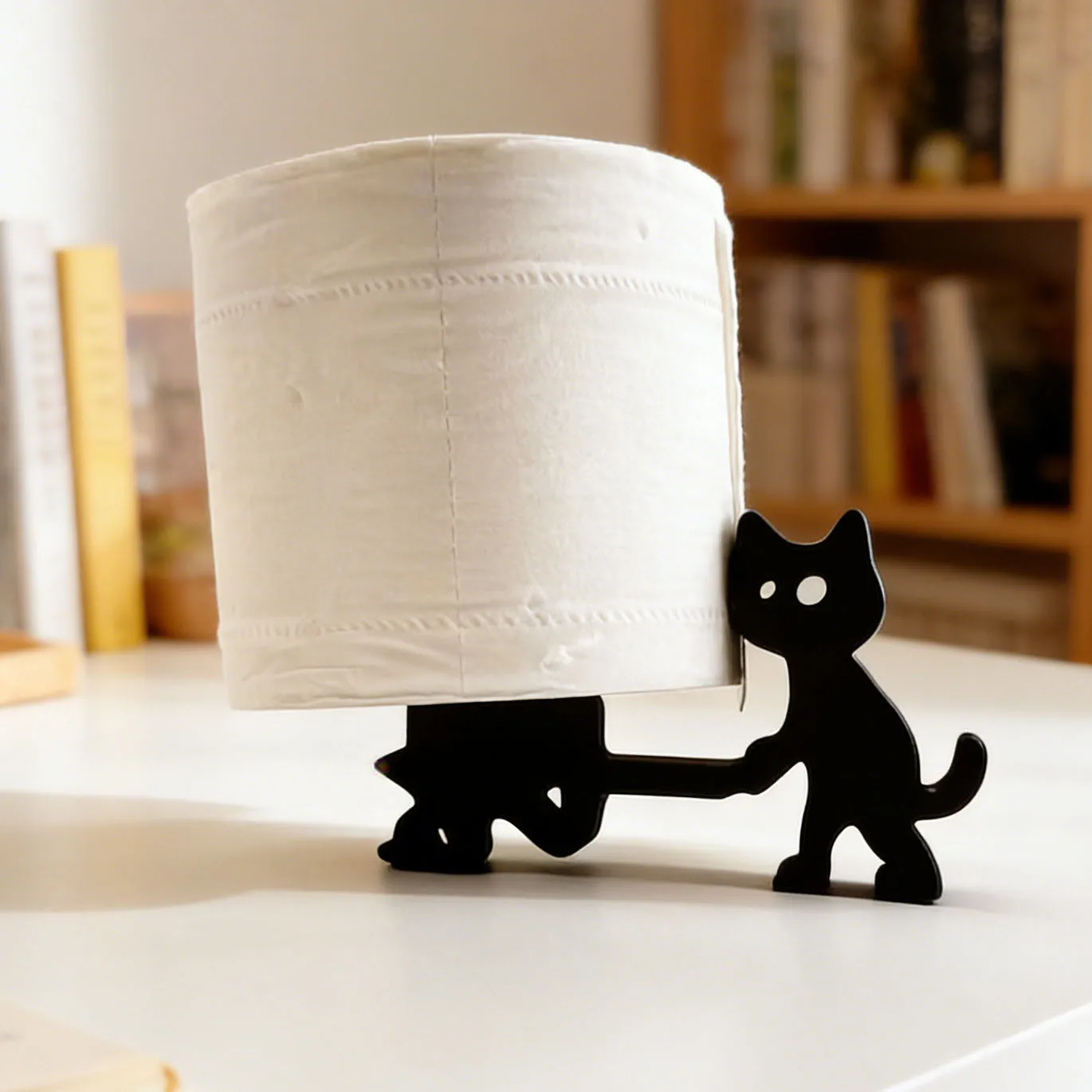 Niedlicher Katzenförmiger Toilettenpapierhalter, Haushalts-Badezimmer-Toilettenpapierhalter, Kreativer Desktop-Taschentuchständer, Einzelstück