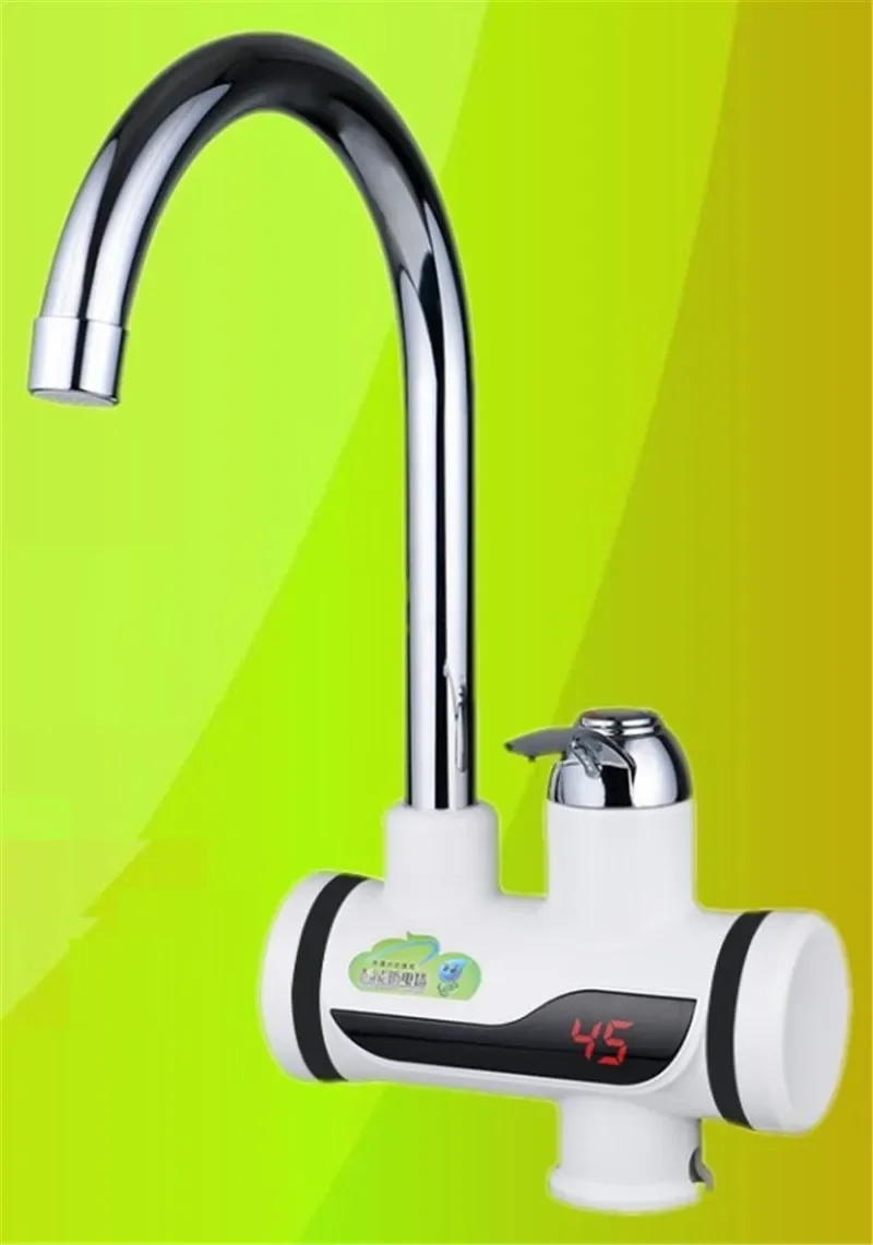 Tankless Water Heater Faucet with Temperature Display for Kitchen and Shower