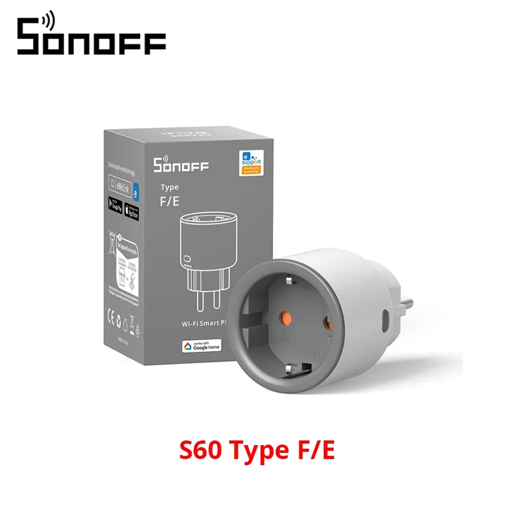 SONOFF S60 EU SONOFF Wifi prise Wifi prise intelligente Protection contre les surcharges minuterie s
