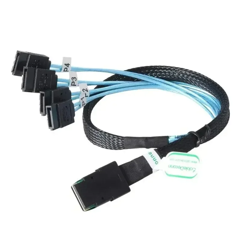 Internal Hard Drive Safety Parts for Households Computer, 36 - Pin to 4 SATA 7 - Pin SAS SFF - 8087 Mini Splitter Cables