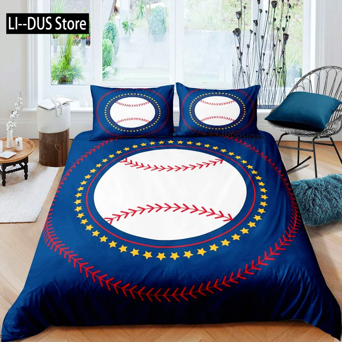 

Baseball Duvet Cover Polyester Ball Pattern Sports Theme Player Twin Bedding Set For Teen Baseball Lovers Queen King Quilt Cover