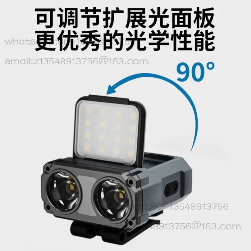 

Новый индукционный налобный фонарь для активного отдыха, дальнобойный светодиодный фонарь с красным светом для рыбалки, крепление на кепку, светильник