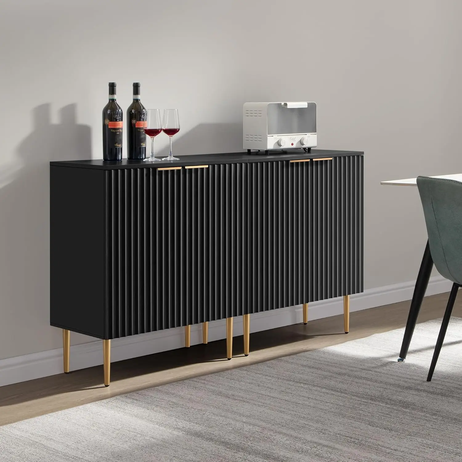 Credenza moderna da 57' con 4 ripiani regolabili - Consolle salvaspazio per ingresso, cucina, soggiorno